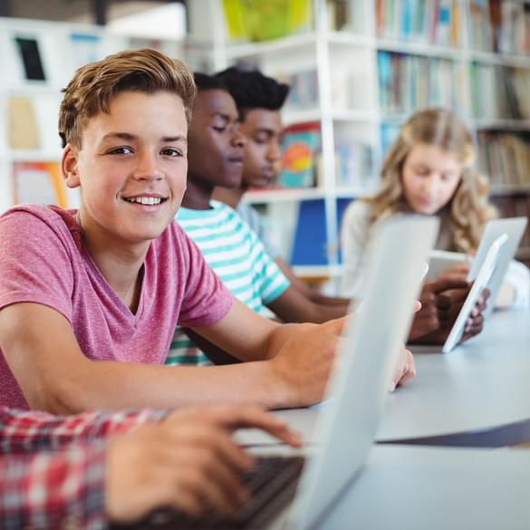  students on computers 