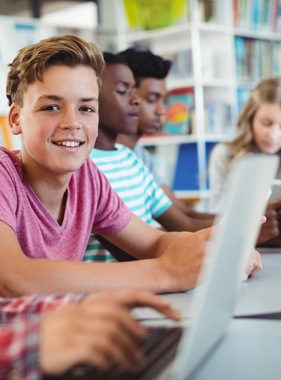 Students on computers