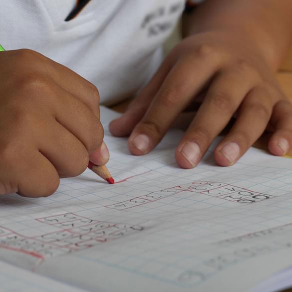  child solving math problems 