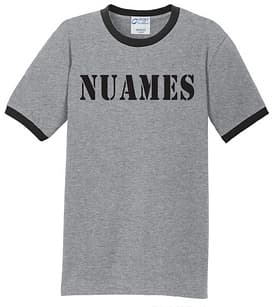 Grey Stencil NUAMES Ring Tee - $15