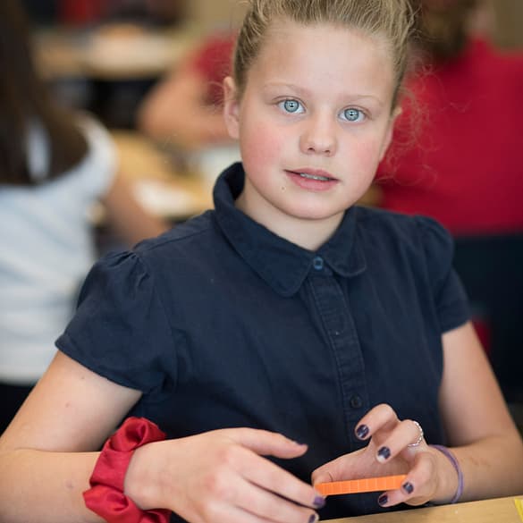 student working on computer