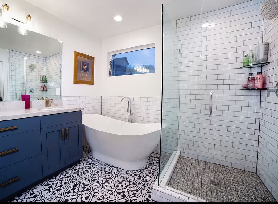 Bathroom with custom tile
