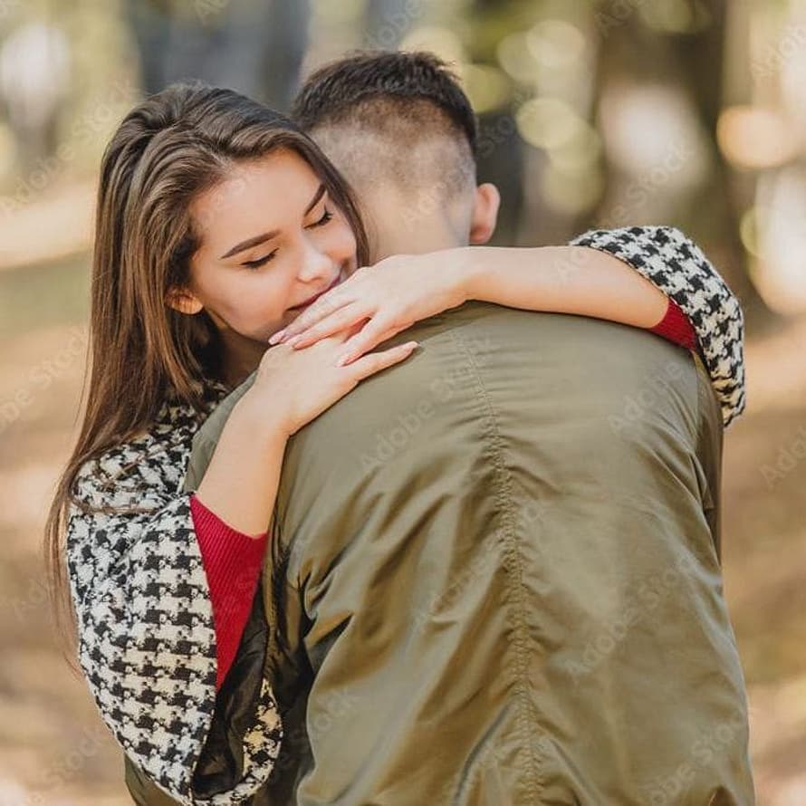 Couple hugging