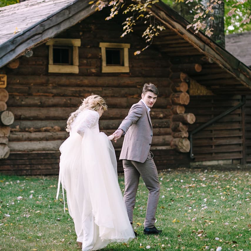 Couple at a destination wedding