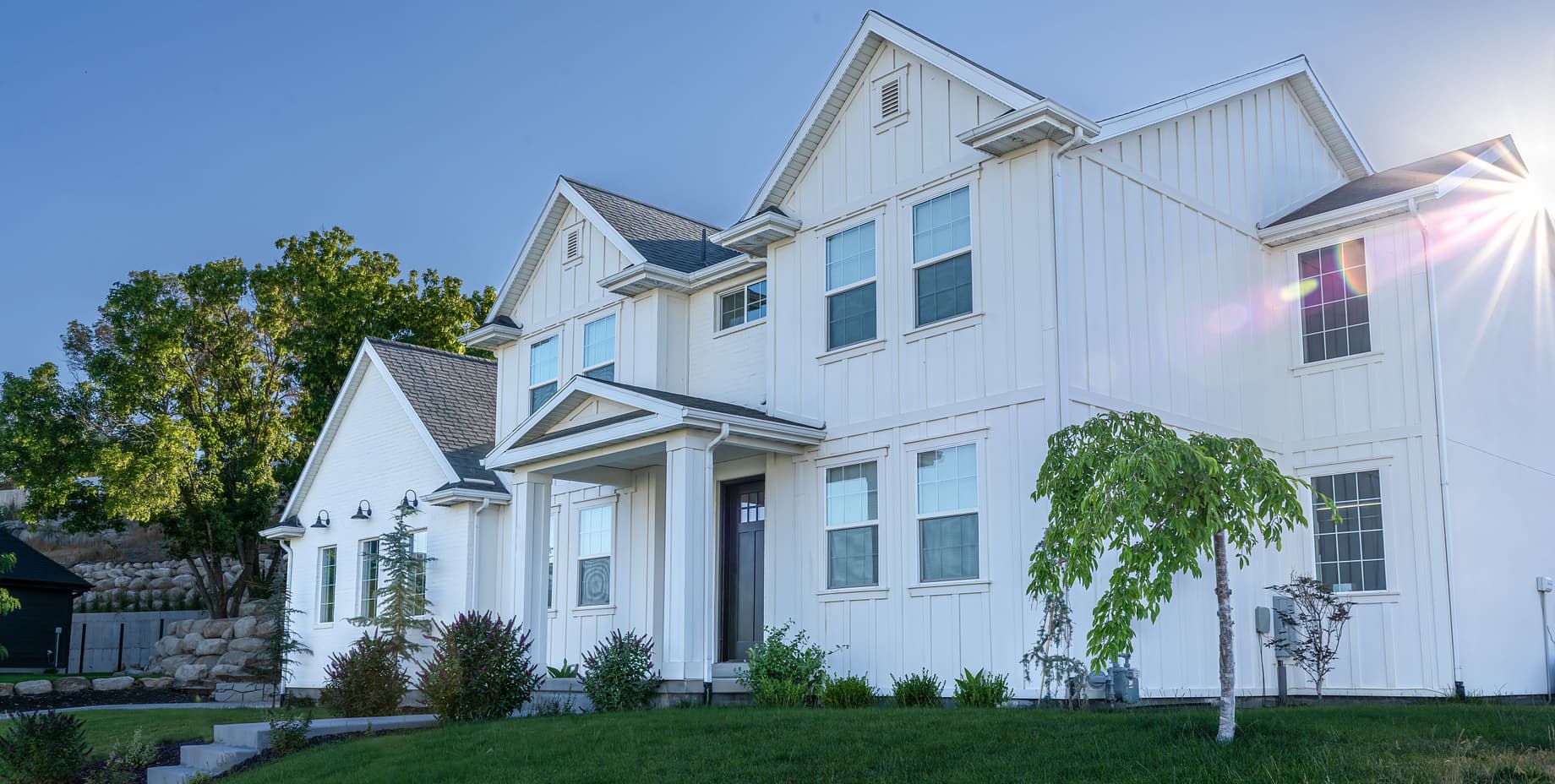 White home with board and batten