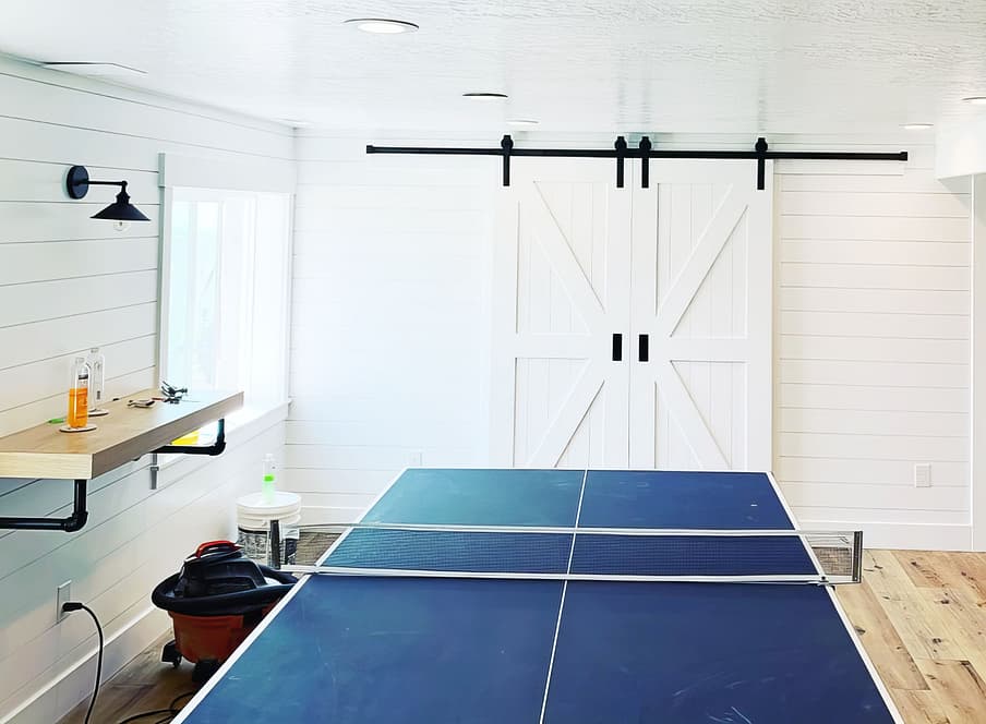 Ship lap with barn door