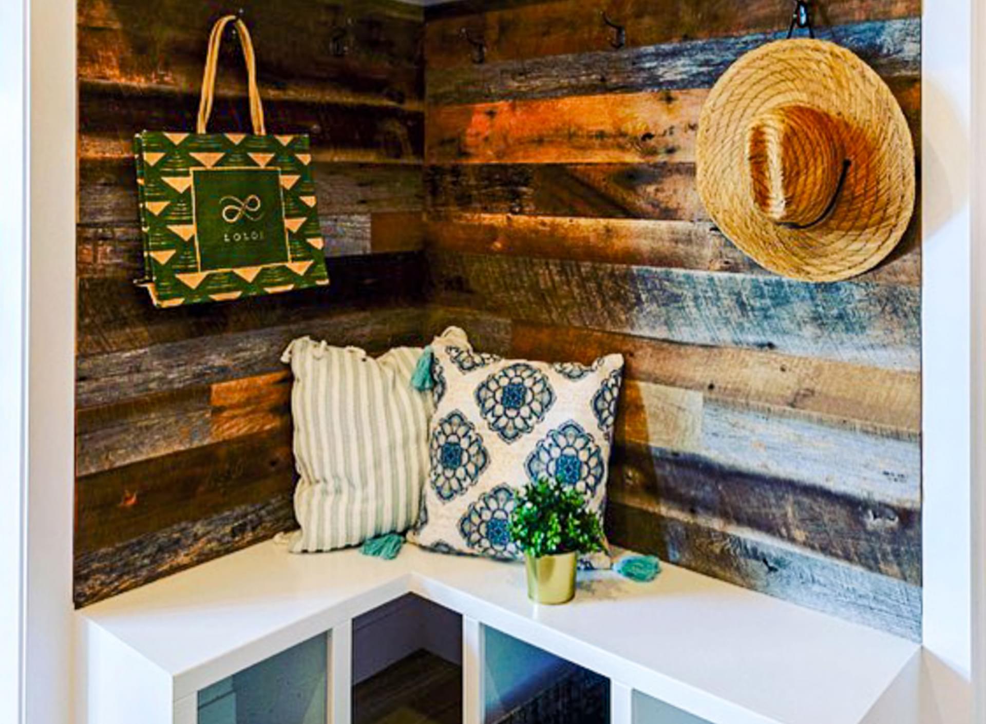 Playhouse build-in under the stairs with beach shingles