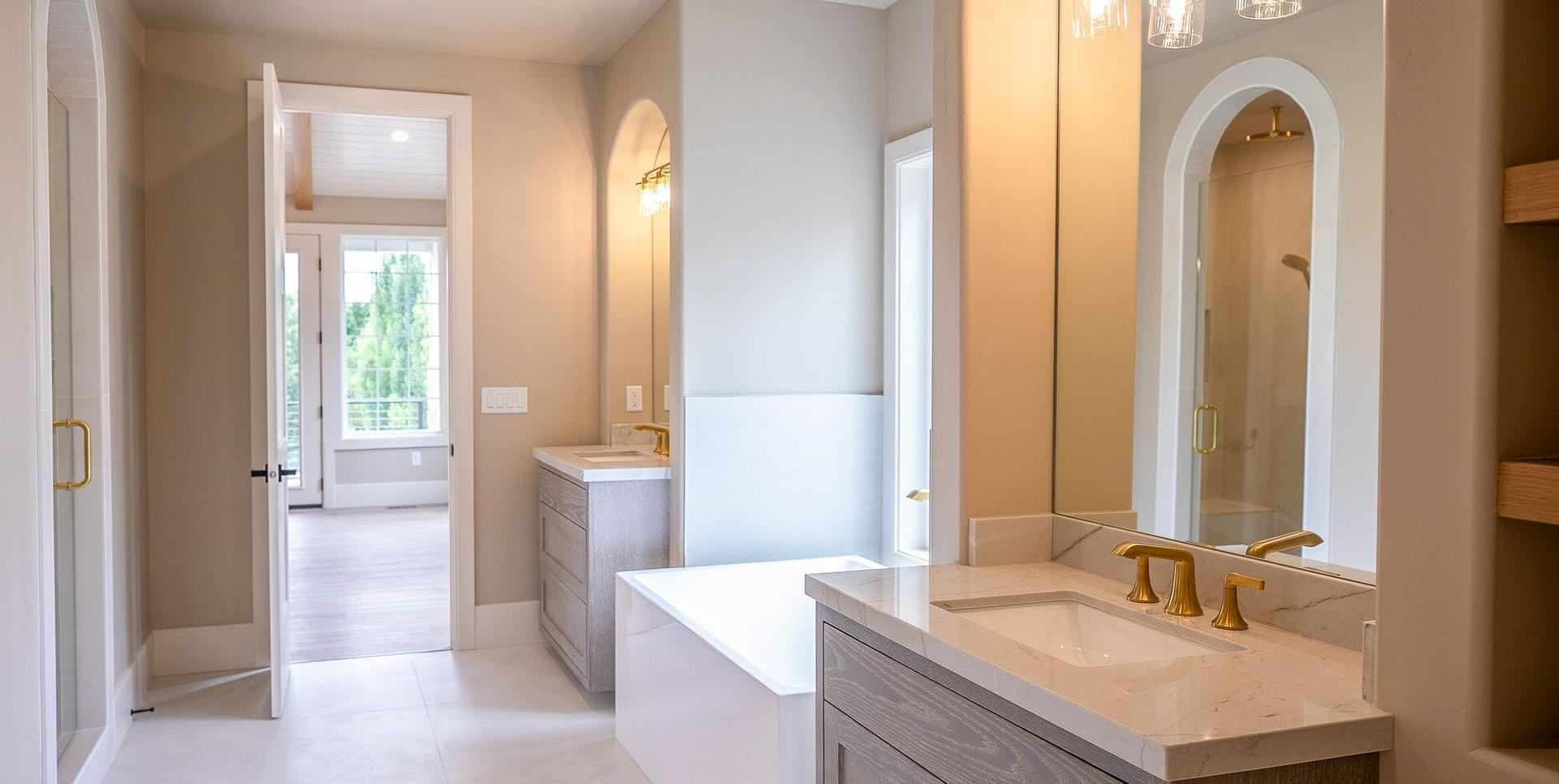 Butler's pantry with built-in wine room