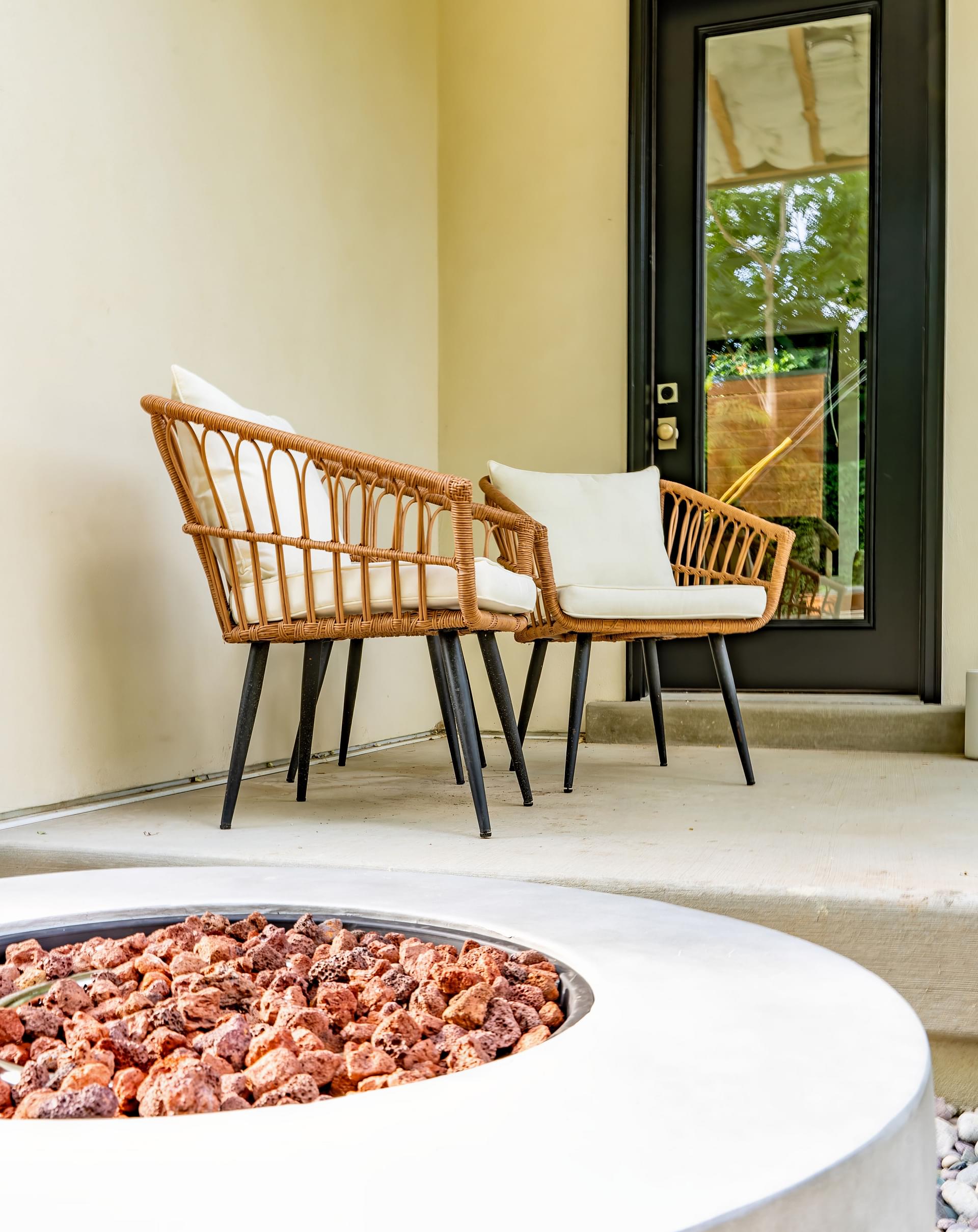Back porch living area for a custom home built in Salt Lake City, Utah and featured in the Salt Lake Parade of Homes.