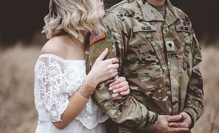 Military couple getting married online