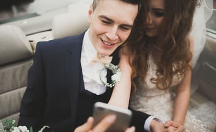 Couple smiling for a selfie