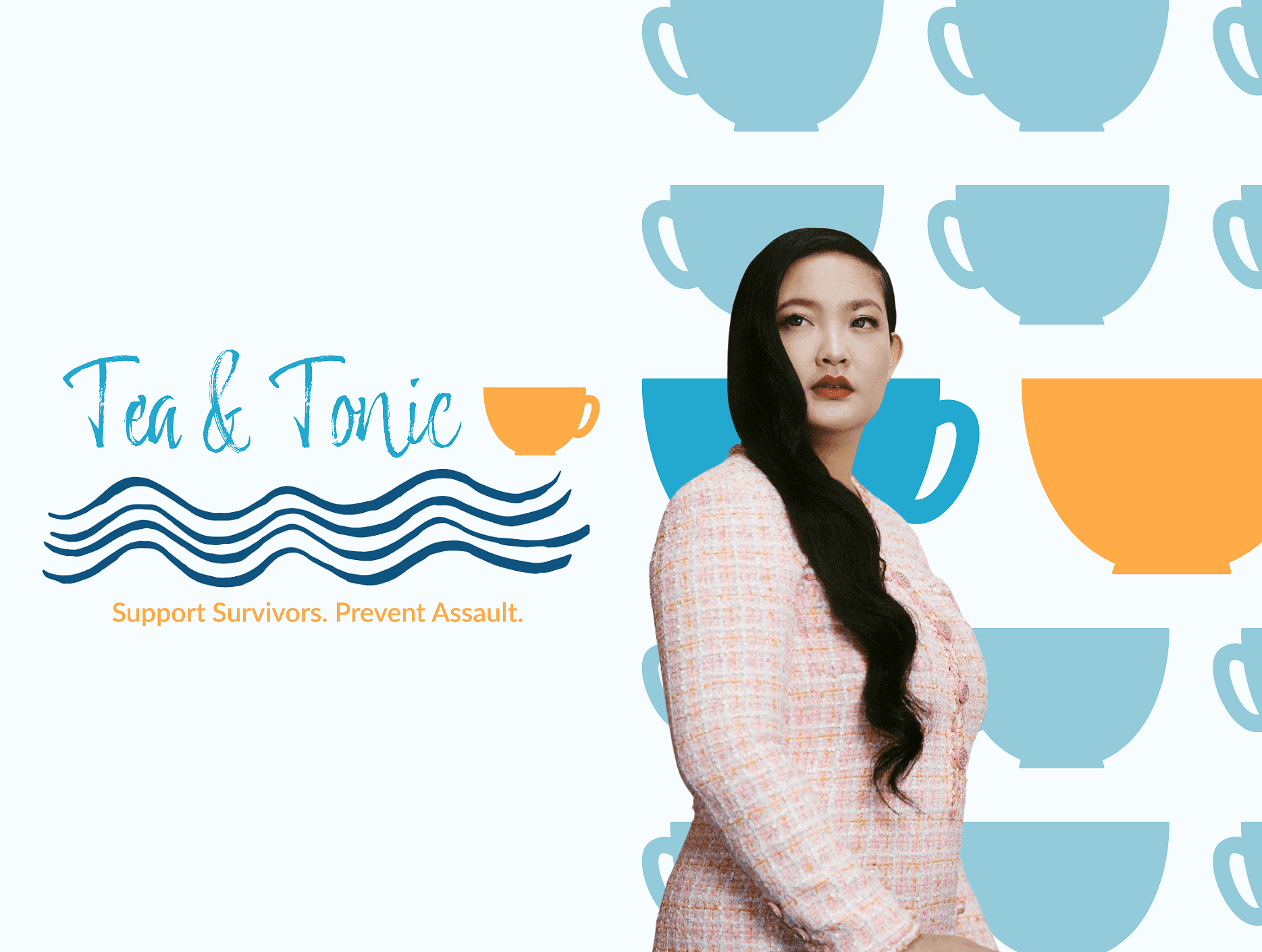 A row of tea cups