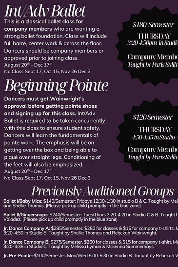 Vista Community Education (VCE) - Jr Dance Company A- By Audition Only