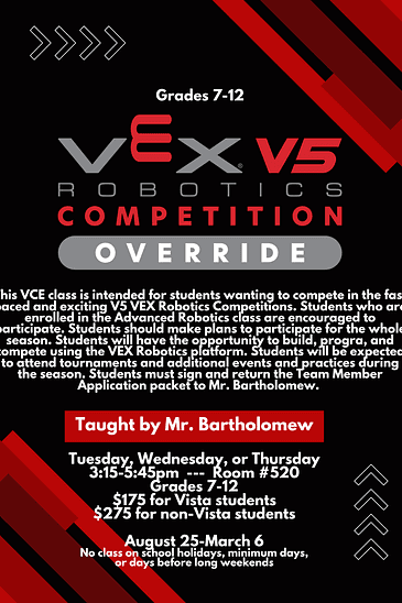 Vista Community Education (VCE) - VEX V5- Vista Student