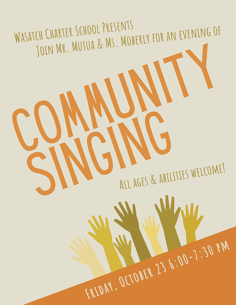 Reminder: Community Singing Event for Families: